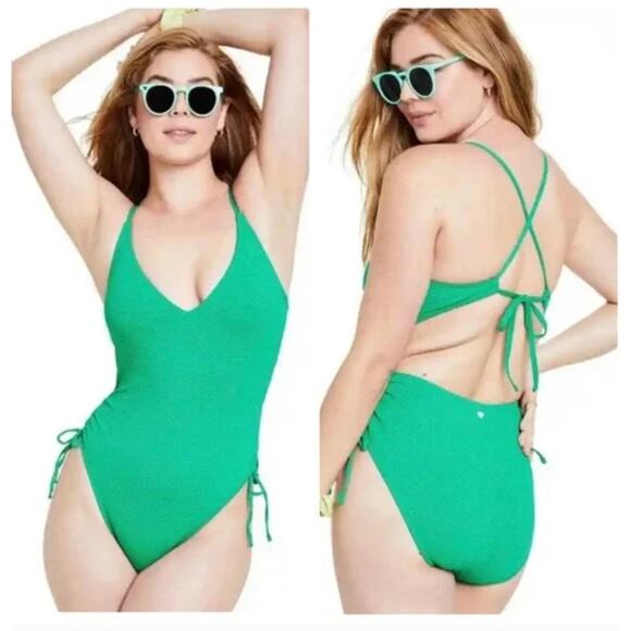 Stoney Clover S green Textured One Piece Swimsuit - Picture 2 of 8